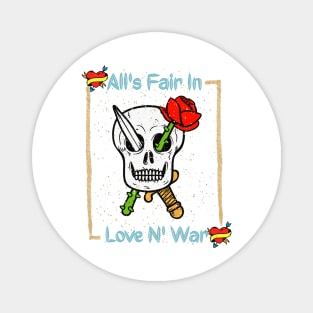 Skull Love And War Design Magnet